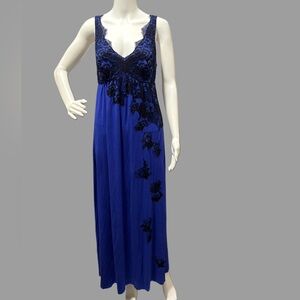 Soma Blue and Black Lace Chemise